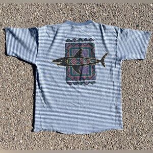 San Diego California Shark 1993 Lansdon Tommy’s Cal Cru Striped Tee Men’s (XL)